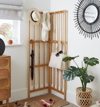 An Image of Bamboo Corner Coat Stand Natural