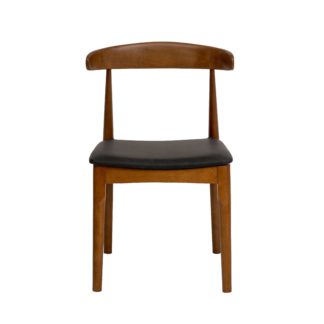 An Image of Elements Alva Dining Chair Black PU Black