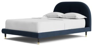 An Image of Swoon Southwark Kingsize Fabric Bed Frame - Indigo Blue