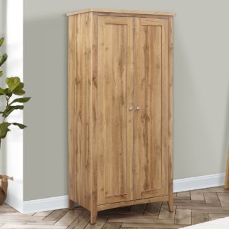 An Image of Hamsptead Oak Wooden 2 Door Wardrobe