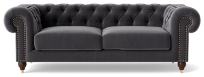 70dde2aadc3ae3c6ff41a8e78eb2bab0c09d4b61ca60cace9b2bf189757c92d3-1.jpg An Image of Swoon Winston Velvet 3 Seater Sofa - Granite Grey