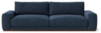 An Image of Swoon Denver Fabric 4 Seater Sofa - Indigo Blue