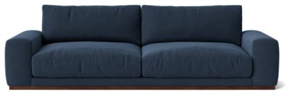 An Image of Swoon Denver Fabric 4 Seater Sofa - Indigo Blue