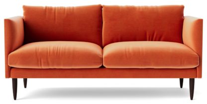 An Image of Swoon Luna Fabric 2 Seater Sofa - Indigo Blue