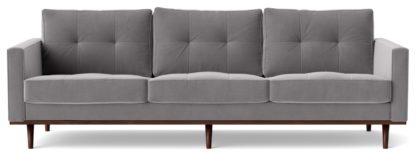 An Image of Swoon Berlin Velvet 4 Seater Sofa - Burnt Orange