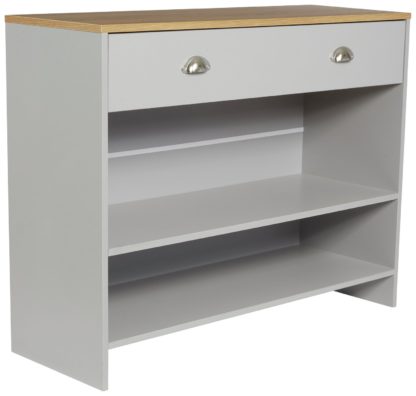 An Image of Lloyd Pascal Linwood 1 Drawer Console Table - Grey & Oak