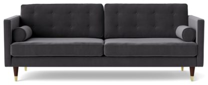 7408d0296a39633410269450aa33ab4c944ef74a464c4045fb78ad34539fa73d.jpg An Image of Swoon Porto Velvet 3 Seater Sofa - Taupe