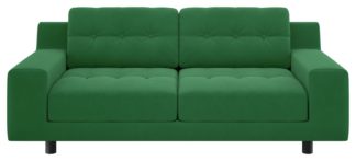 An Image of Habitat Hendricks 2 Seater Velvet Sofa - Green