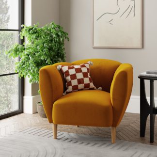 An Image of Ember Velvet Chair Amber Gold Velvet Amber Gold