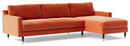 742939f49d05f500e5c7da00d9c2338cc3dbfd60dae1191e0210aa2eb9b08487.jpg An Image of Swoon Rieti Velvet Right Hand Corner Sofa - Granite Grey
