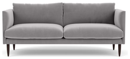 An Image of Swoon Luna Velvet 3 Seater Sofa - Granite Grey