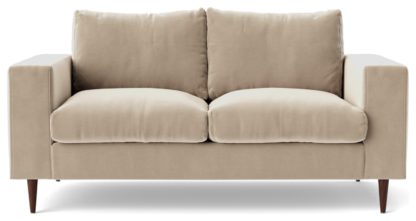 An Image of Swoon Evesham Velvet 2 Seater Sofa - Granite Grey