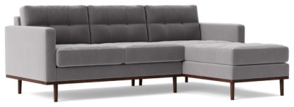 An Image of Swoon Berlin Fabric Right Hand Corner Sofa - Indigo Blue