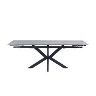 An Image of Sutton Extendable 6-8 Seater Dining Table Grey Sintered Stone Grey