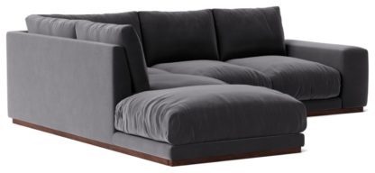 An Image of Swoon Denver Velvet Left Hand Corner Sofa - Taupe