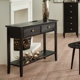 An Image of Pacific Chelmsford Console Table, Black Painted Pine Black