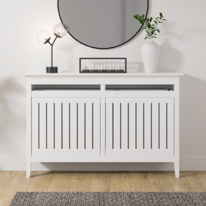 An Image of Lynton Radiator Cover White Lynton White