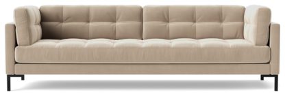 An Image of Swoon Landau Velvet 3 Seater Sofa - Silver Grey