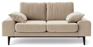 An Image of Swoon Tulum Velvet 2 Seater Sofa - Taupe