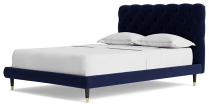 7b00aee757c57ccbfe7e765ed7565a7e73c9fca93be333944c9e0eea38ed0047.jpg An Image of Swoon Burbage Double Velvet Bed Frame - Biscuit