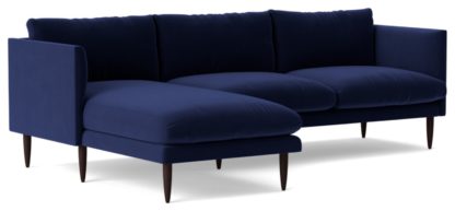 7e4354f027c955d6b80352ba203c67254a46cb651070d50cde82cabbbd61938e.jpg An Image of Swoon Luna Velvet Left Hand Corner Sofa - Silver Grey