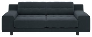 An Image of Habitat Hendricks 3 Seater Velvet Sofa - Charcoal