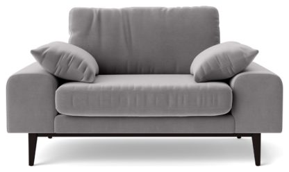 An Image of Swoon Tulum Velvet Cuddle Chair - Taupe
