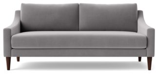 An Image of Swoon Turin Velvet 2 Seater Sofa - Silver Grey
