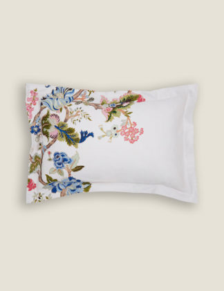 An Image of Sanderson Pure Cotton Sateen Fussang Tree Oxford Pillowcase