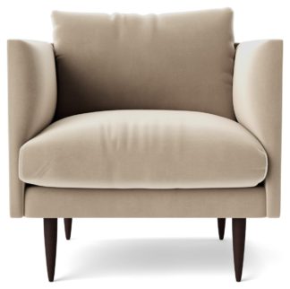 An Image of Swoon Luna Velvet Armchair - Taupe