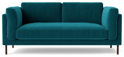 An Image of Swoon Munich Velvet 2 Seater Sofa - Fern Green