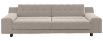 85555ef6bb12cc89738e4fdfc63d32443f1276462b2e6f958e2e4a6f15028adb.jpg An Image of Habitat Hendricks 4 Seater Velvet Sofa - Natural
