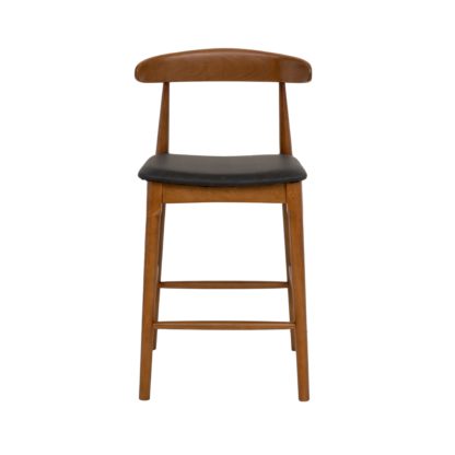 An Image of Elements Alva Bar Stool Black PU Black