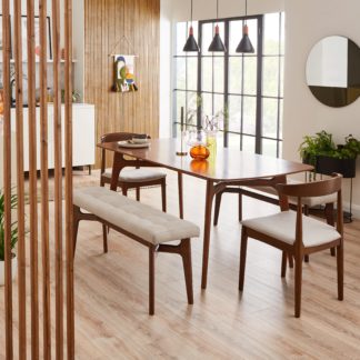 An Image of Elements Alva Dining Table Rectangular Walnut Stained 180cm Brown