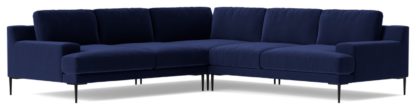 An Image of Swoon Almera Velvet 5 Seater Corner Sofa - Silver Grey