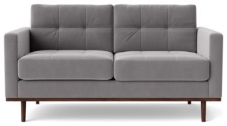 An Image of Swoon Berlin Velvet 2 Seater Sofa - Silver Grey