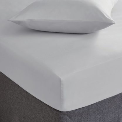 An Image of Soft and Easycare 28cm Fitted Sheet Ashley Blue