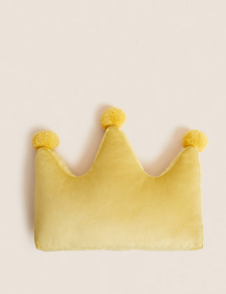 An Image of M&S Velvet Crown Cushion
