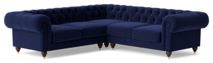 An Image of Swoon Winston Fabric 5 Seater Corner Sofa - Indigo Blue