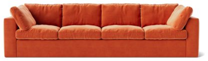 An Image of Swoon Seattle Velvet 4 Seater Sofa - Ink Blue