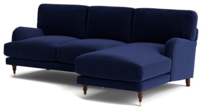 An Image of Swoon Charlbury Velvet Right Hand Corner Sofa - Fern Green