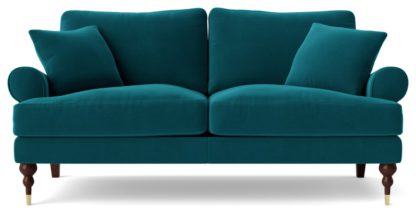 An Image of Swoon Sutton Fabric 2 Seater Sofa - Indigo Blue