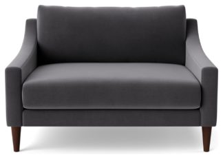 An Image of Swoon Turin Velvet Cuddle Chair - Granite Grey