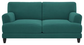 An Image of Habitat Askem 2 Seater Velvet Sofa - Teal