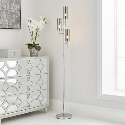 An Image of Chelsea 3 Light Floor Lamp Chrome