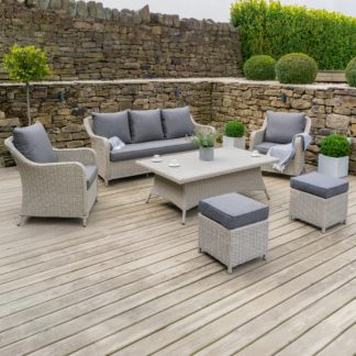 An Image of Antigua Rattan Lounge Set Stone (Grey)