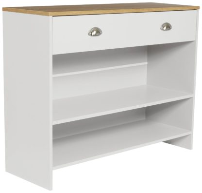 An Image of Lloyd Pascal Linwood 1 Drawer Console Table - Grey & Oak