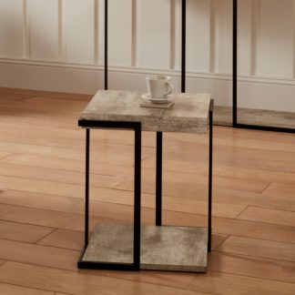 An Image of Pacific Jersey Lam Side Table, Grey Wood Effect Natural