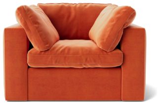 An Image of Swoon Seattle Velvet Armchair - Burnt Orange
