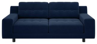 An Image of Habitat Hendricks 2 Seater Velvet Sofa - Navy